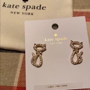 Kate spade cat or kitten earrings NWT